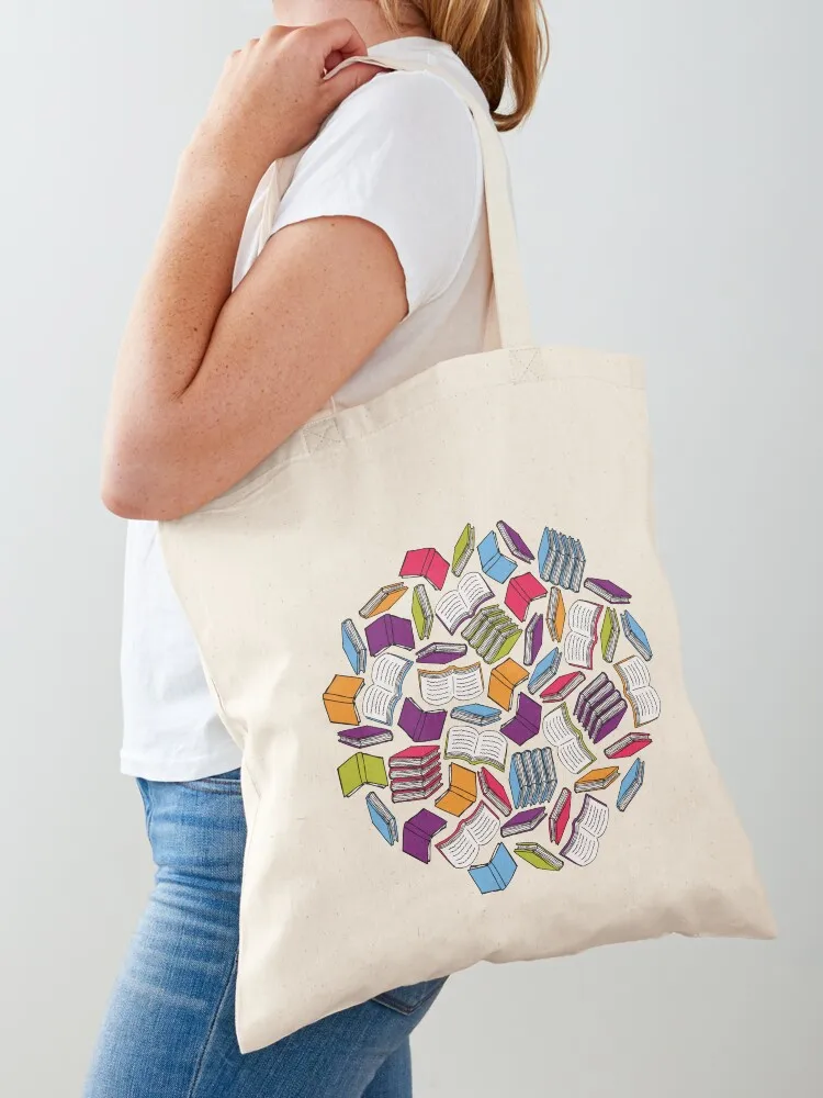 

So Many Colorful Books... Tote Bag Portable shopping bag Canvas stote bag hand Lady