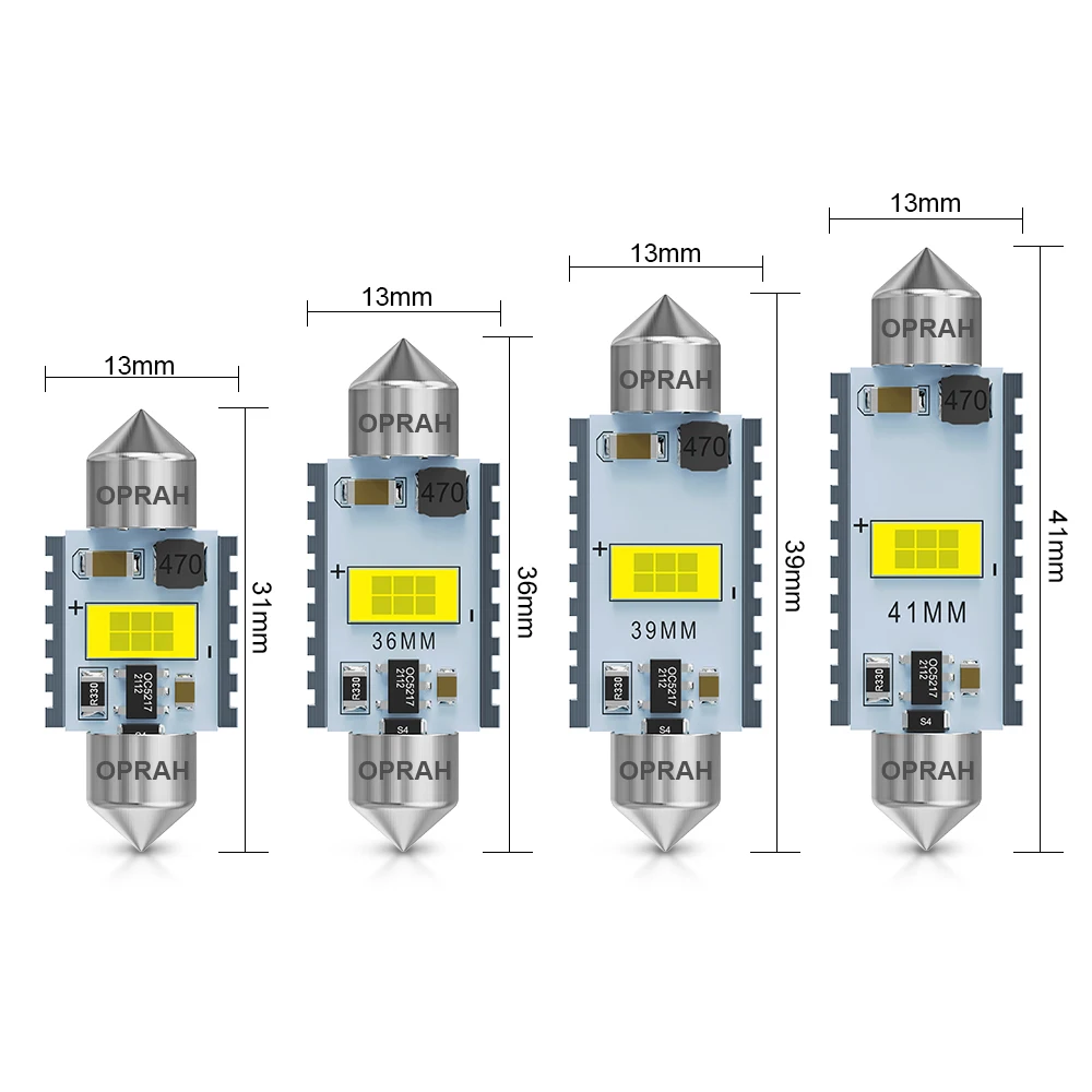 Iluminação led para interior do carro, festão c5w, c10w, luzes 31, 36, 39 e 41mm, 2 peças