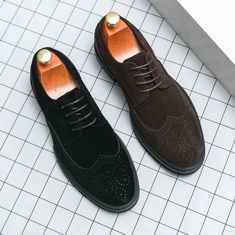 High Quality Brogues Classic Casual Business Shoes Men Fashion Wedding Social Office Leather Shoes For Men Formal Carving Shoes