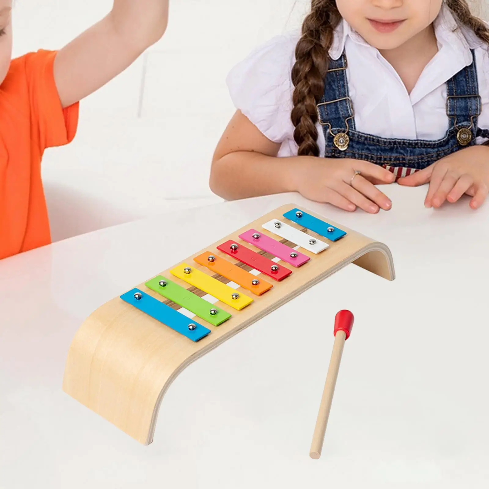 Percusiones de mano de xilófono de 8 notas para niños, juguetes de aprendizaje de música para principiantes, regalos de Año Nuevo, jugadores de rendimiento de escenario para niños y adultos