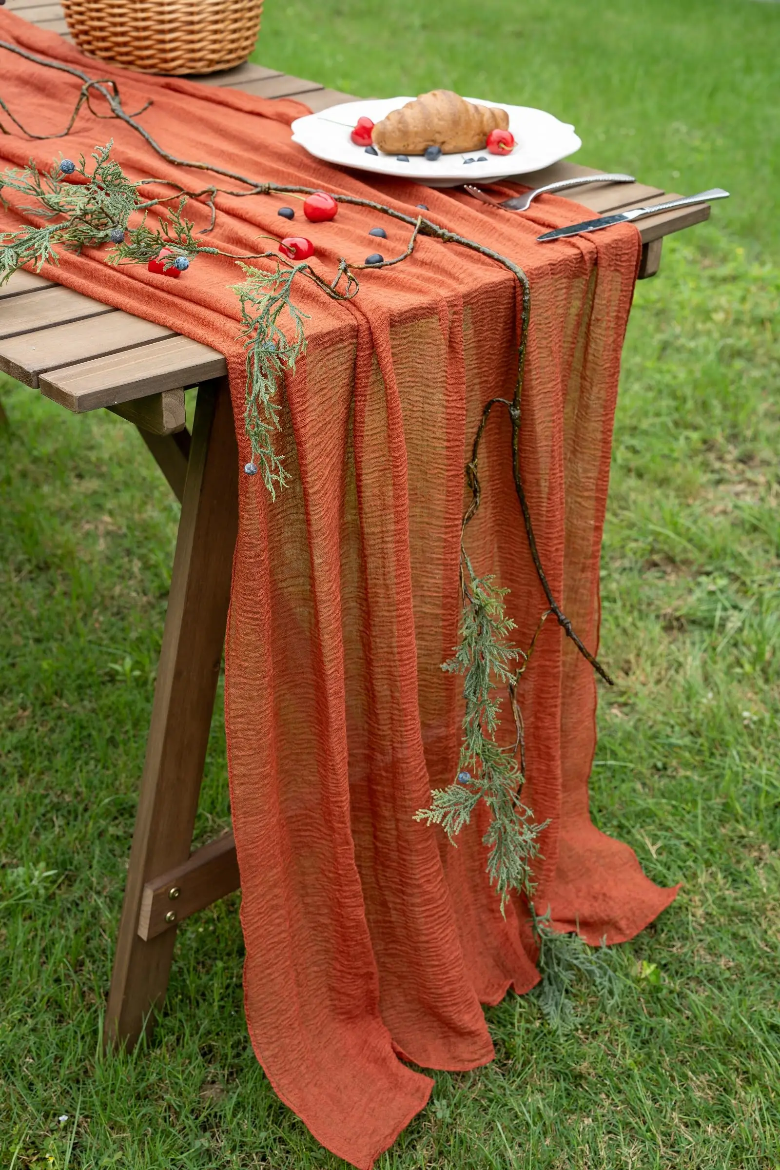 Cheesecloth Table Runner Sage Green Gauze 120 Inch 10 FT Rustic Boho Cheese Cloth Table Runner for Centerpiece Home Decorations