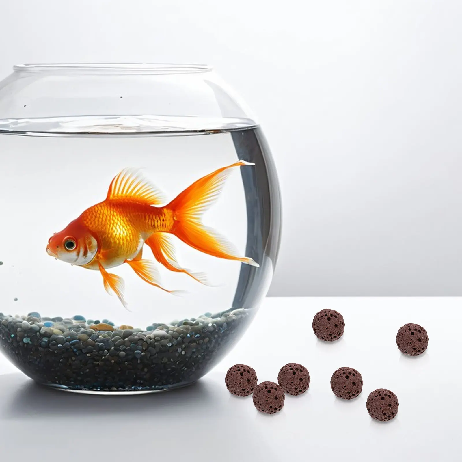 Volcanic Stone Aquarium Gravel – 50pcs Natural Porous Rocks for Fish Tank Decor, Vase Filler & Aquatic Filtration