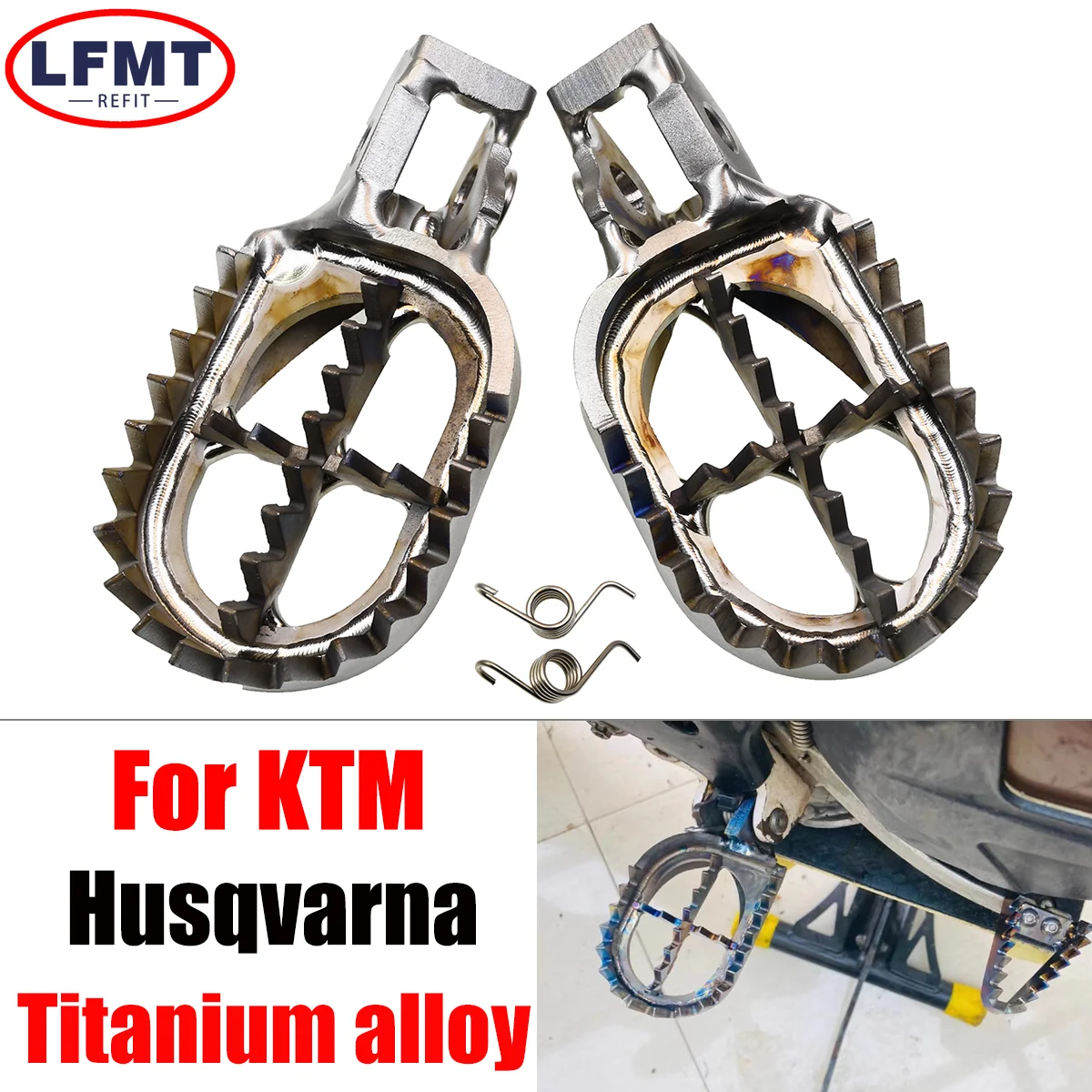 Motorcycle Titanium Alloy TC4 Foot Rest Pegs Footrest Footpeg For KTM 125 250 300 350 450 500 2017-2023 EXC EXCF XC XCF SX SXF