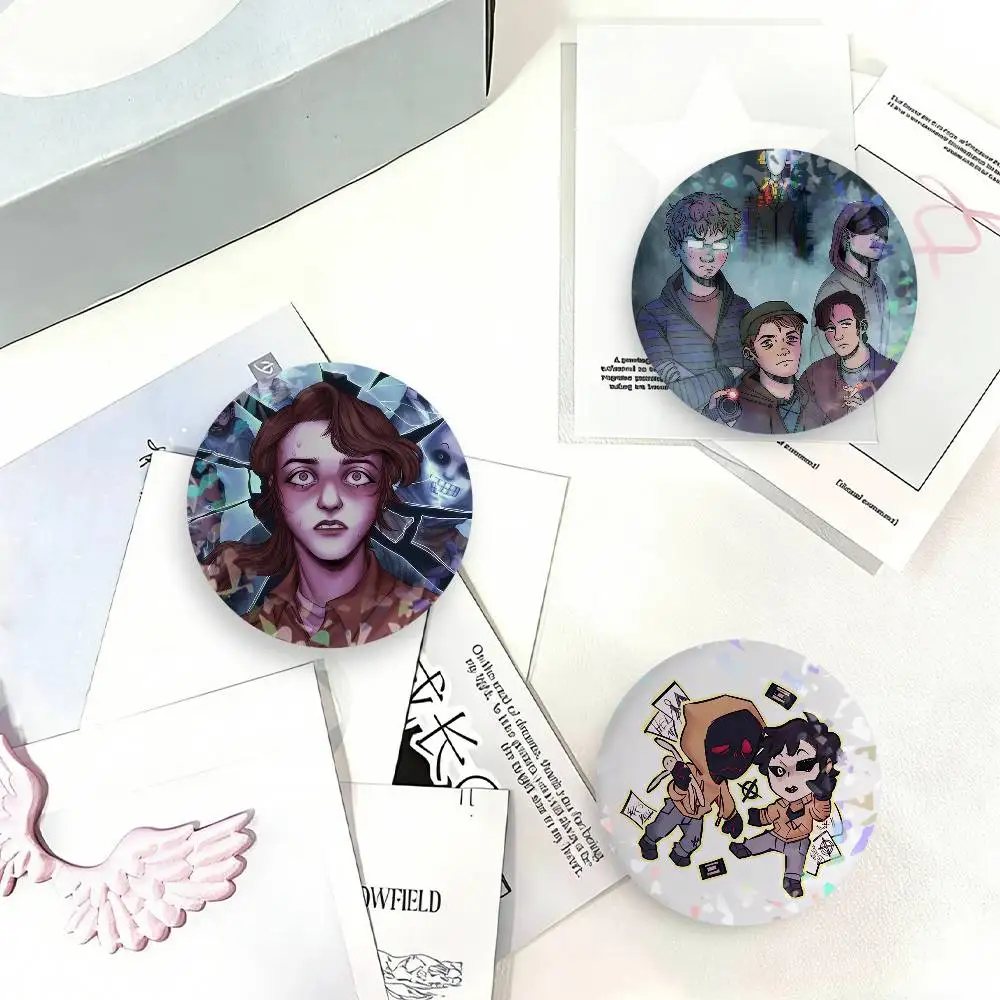 Horror Short Film M-marble H-hornets Laser Badge Creative Brooches Backpack Accessories Make Great Gifts For Friends Children
