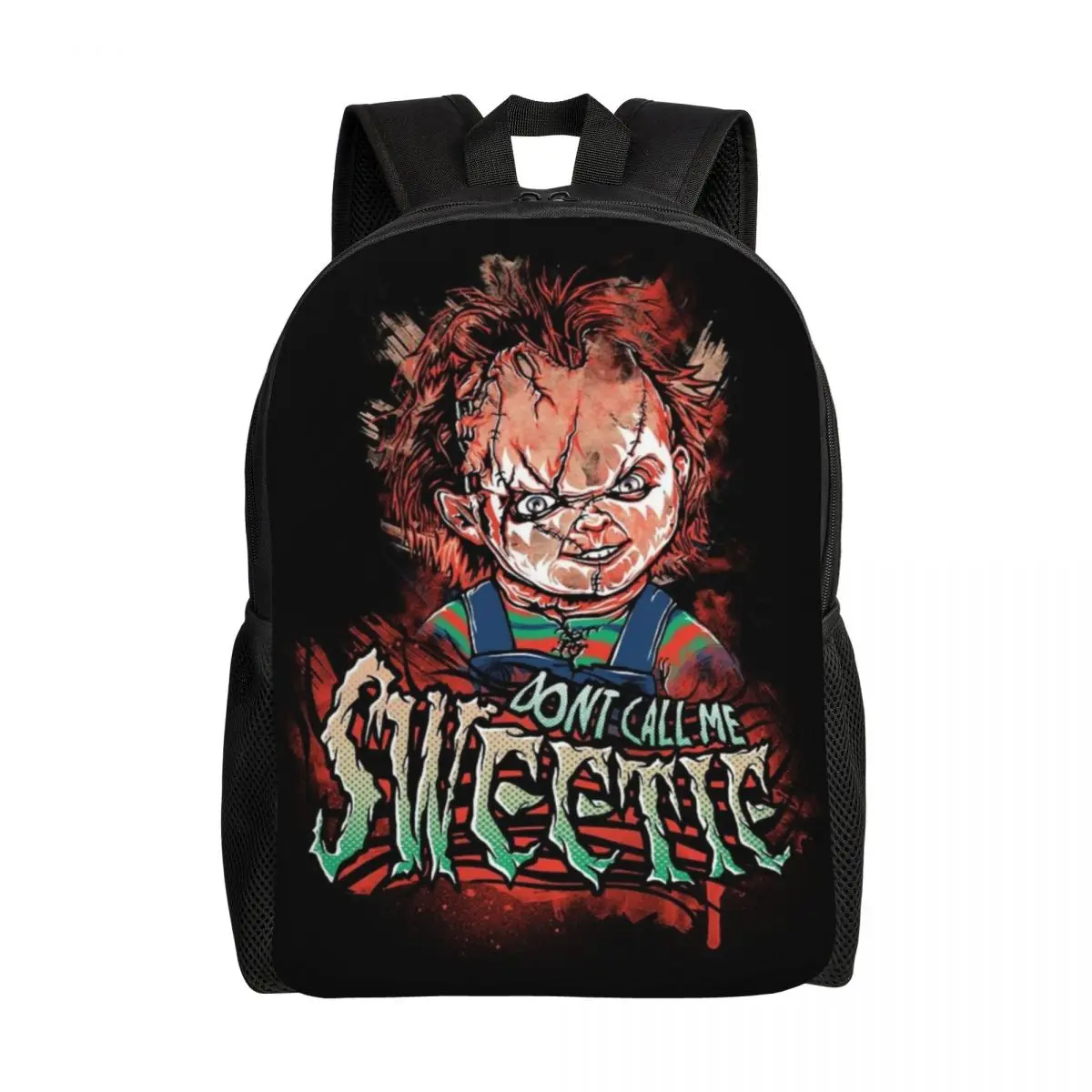 Jogo de mochilas chucky para mulheres e homens, mochila para a faculdade, estudante, mochila cabe 15 polegadas laptop, jogo infantil, saco de filme