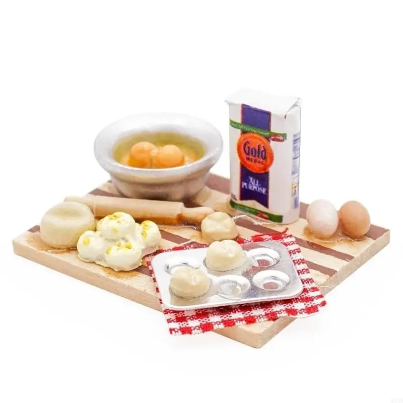 

Wxtd 1:12 Шкала для муки выпечка яйца притворяется, играет Kid Playset Kitchen Realistic Dollhouses