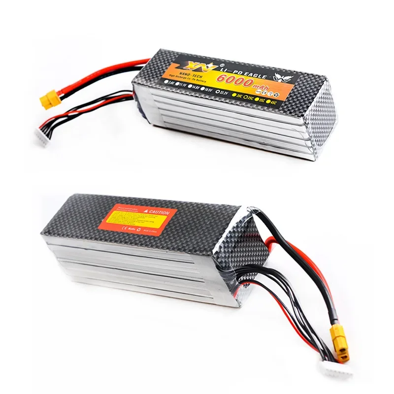 Batterie aste au lithium pour voiture, modèle de bateau, importateur FPV, haute capacité, RC veFuchsia, 7.4V, 6000mAh, 25C