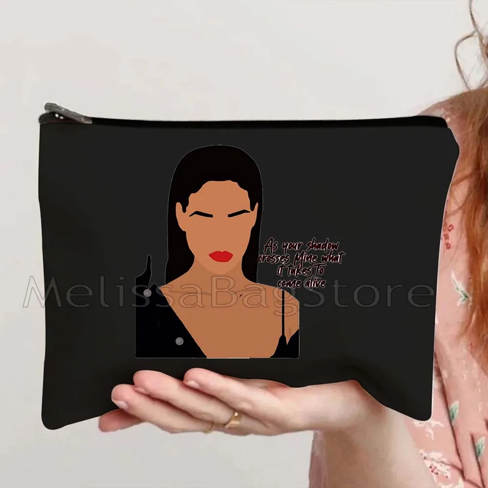 Beautiful Sexy Rihanna Portrait Cute Music Singer Poster Fan Gift Canvas Cosmetic Bag Makeup Toilet Bag Pencil Case Zipper Pouch
