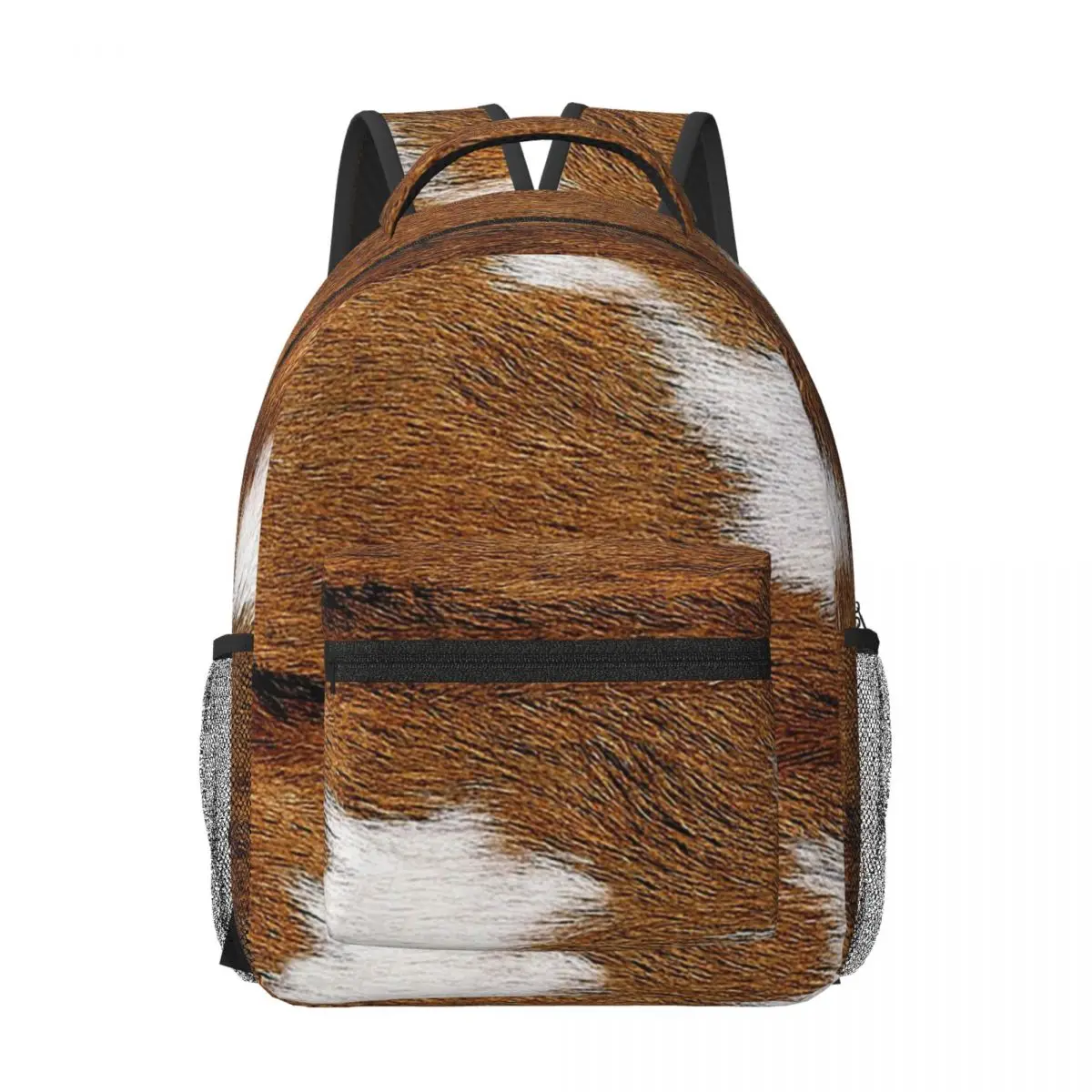 Stylish Cow Fur Cowhide Texture Cow Skin Print Patter Woman Backpacks Bookbag School Bags Travel Rucksack Shoulder Bag