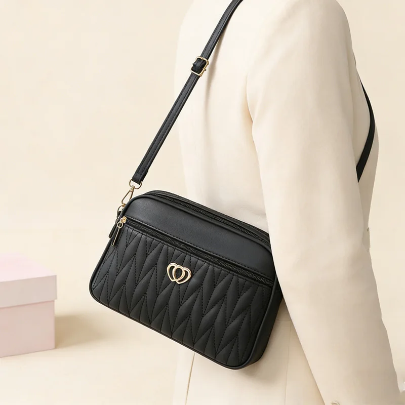 Neue Damenhandtasche im Trendigen Design mit Großer Kapazität, Hochwertige Leder-Umhängetasche, Geldbörse, Modische PU-Schultertasche mit Stilvollem Aussehen – Detail 2