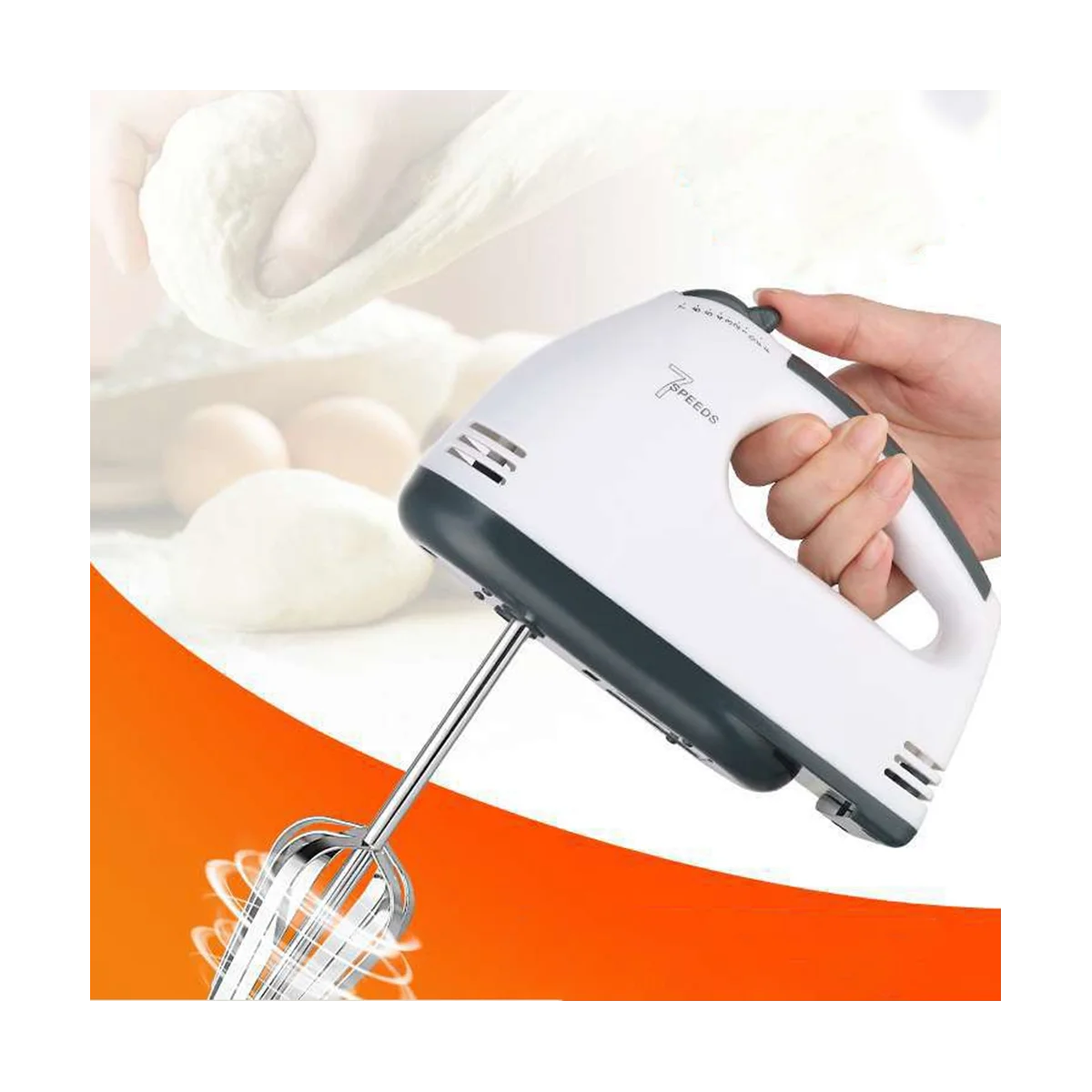 

Electric Egg Beater Automatic Hand Mixer Blender 7 Gear Baking Whisks Whipped Cream Mixer Handheld Stirrer US Plug