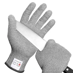 Level 5 Anti-Cut Gloves Safety Cut Proof Stab Resistant Wire Stainless Steel Wire Metal Mesh Butcher Cut-Resistant Safety Gloves