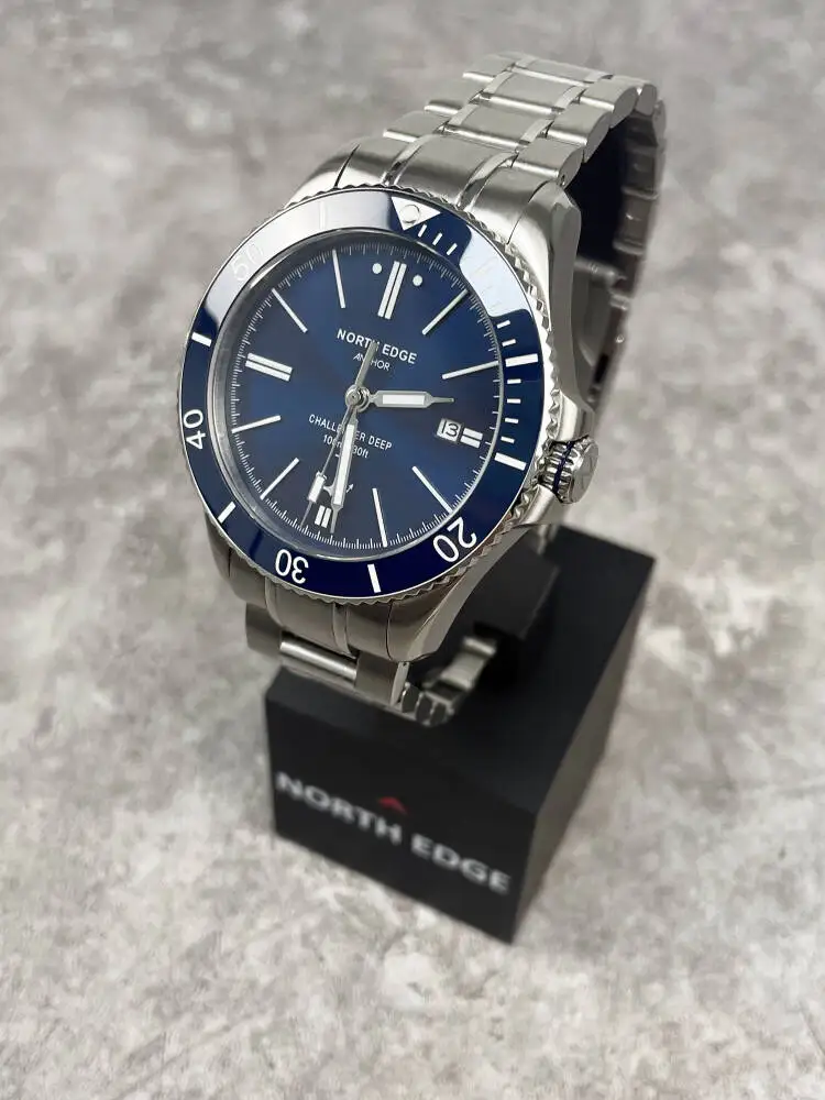 Classic Men Automatic Mechanical Wristwatch, Sapphire Crystal Stainless Steel Band Waterproof Watch