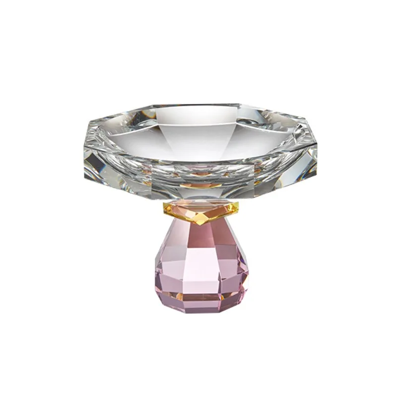 Fruit tray premium sense light luxury tall K9 crystal glass fruit tray