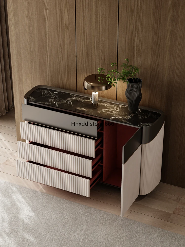 Italian light luxury rock slab dining side locker image 4