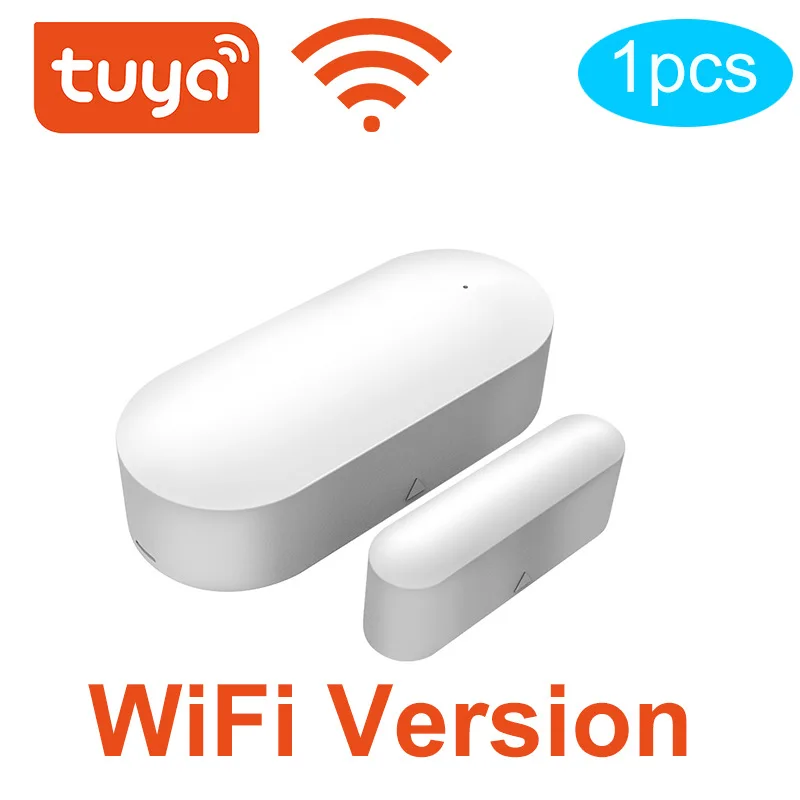 Sensor magnético de puerta Tuya WiFi/Zigbee: alarma inteligente con alertas de empuje de aplicación para seguridad antirrobo de puertas/ventanas