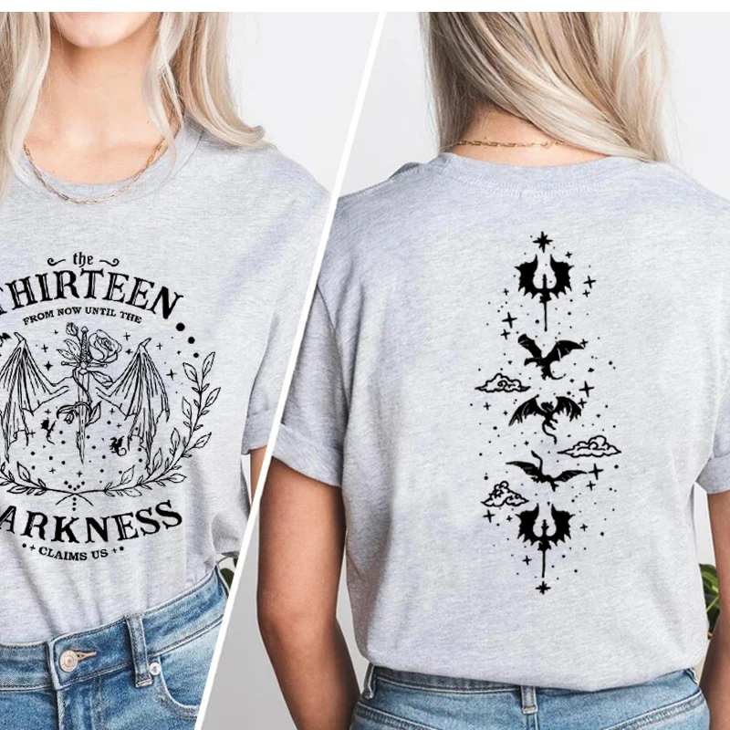 Terrasen Home of The Stag T-shirt Women Cotton Short Sleeve Throne of Glass Merch Tshirt Sarah J Maas Bookish ACOTAR Tee Shirt