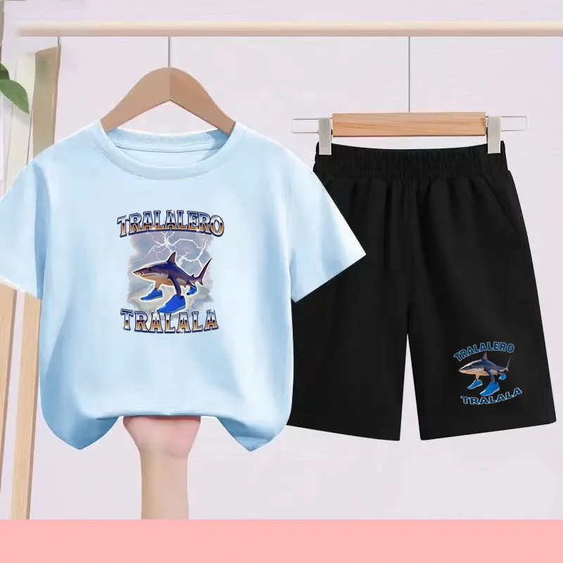 

Children's Sportswear Set: Cute T-shirt + Shorts Set. Boys and Girls Love T-shirt Sets. T-shirt Sets for Children Aged 3 to 13