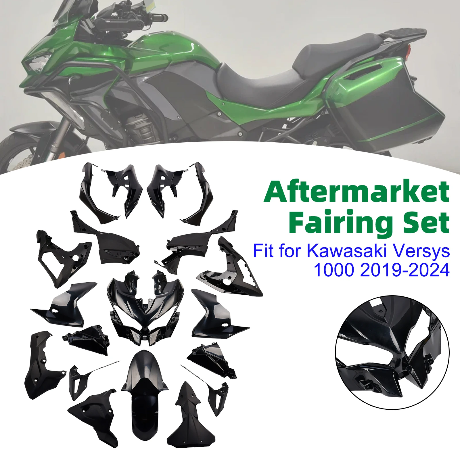 Topteng Bodywork Fairing Injection Unpainted For Kawasaki Versys 1000 2019 2020 2021 2022 2023 2024