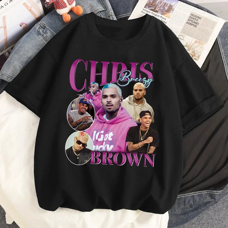 Camiseta con estampado de Chris Brown Breezy, camiseta de moda Hip Hop Rap 11:11 Tour, camisetas de manga corta de verano, camisetas informales para hombre