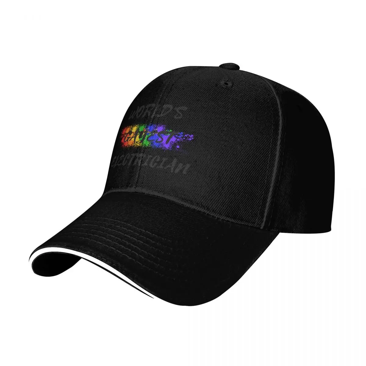 

World's Gayest Electrician Rainbow Color Splash For Proud Gay Electricians In Pink Baseball Cap Sunhat Men's Luxury Women's