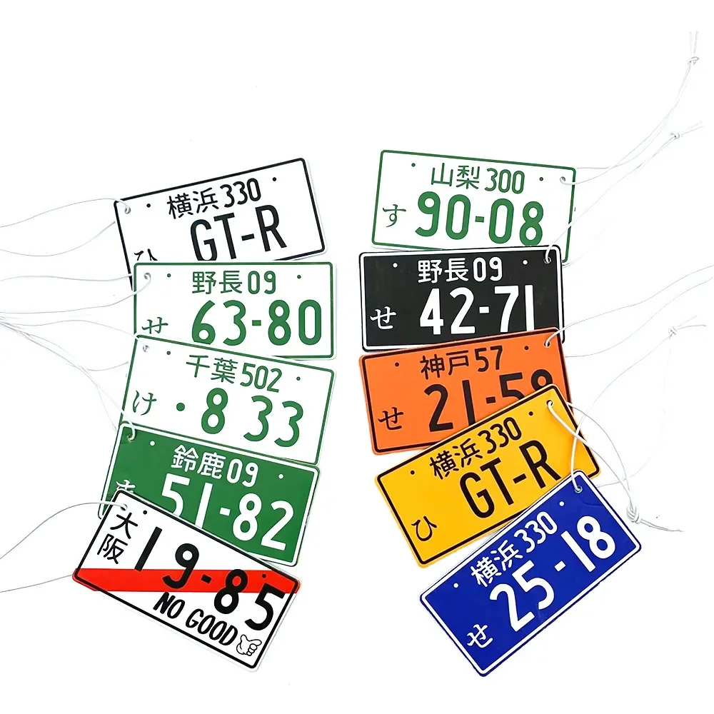 

JDM Car Air Freshener Perfume Rearview Mirror Pendant Ornament Hanging Modification License Plates Car Accessories