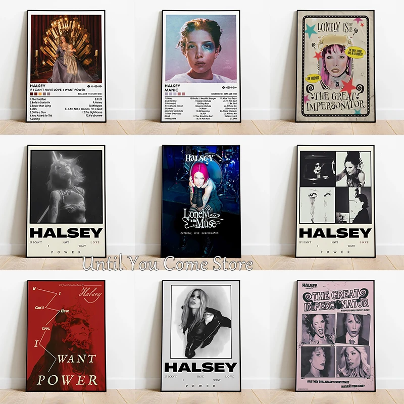 Singer Halsey Series Music Album Poster Print Canvas Art Pictures for Living Room and Bedroom Wall Modern Decor Frameless