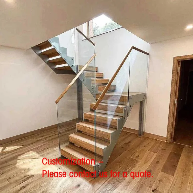 

custom.DB Modern Zigzag Side Panel Staircase Straight Stairs Open Riser Indoor Use
