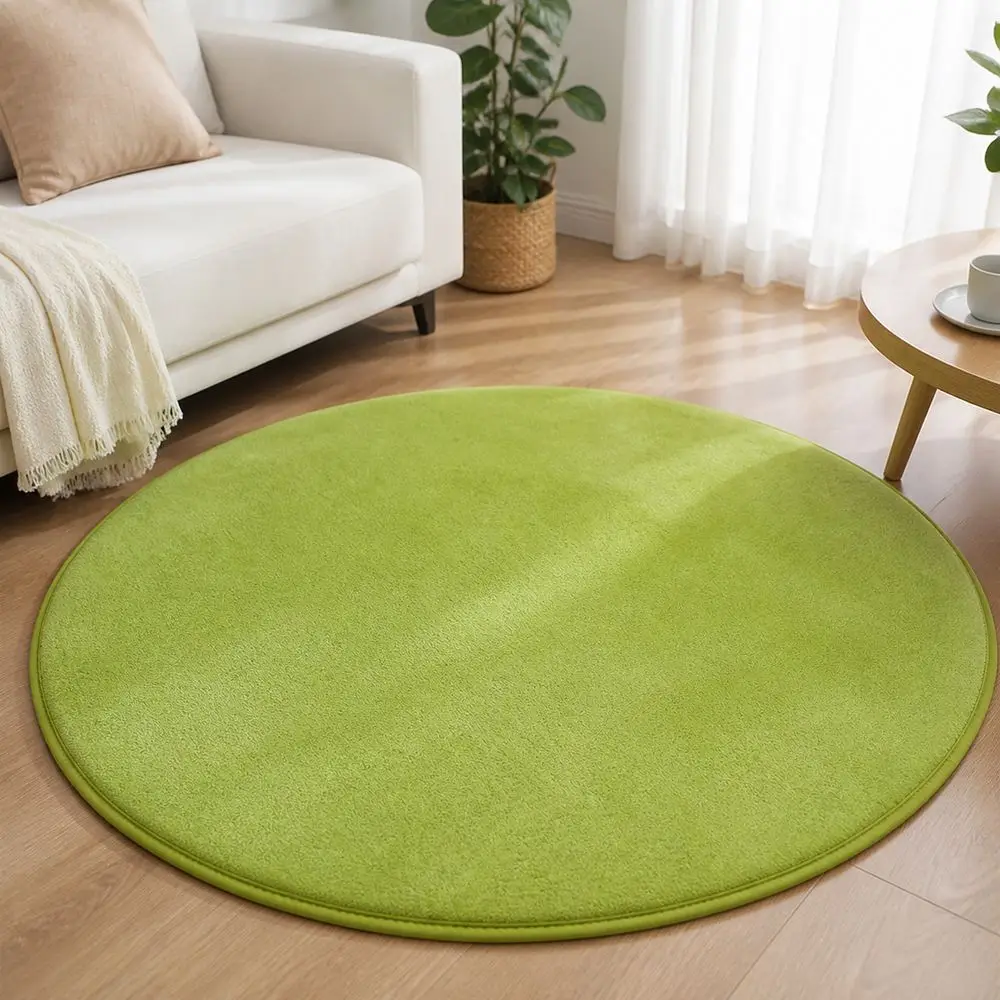 Soft Living Room Rugs Non Slip 40cm Round Carpet Solid Color Thickened Furry Carpet For Living Room Home Decor Bedroom