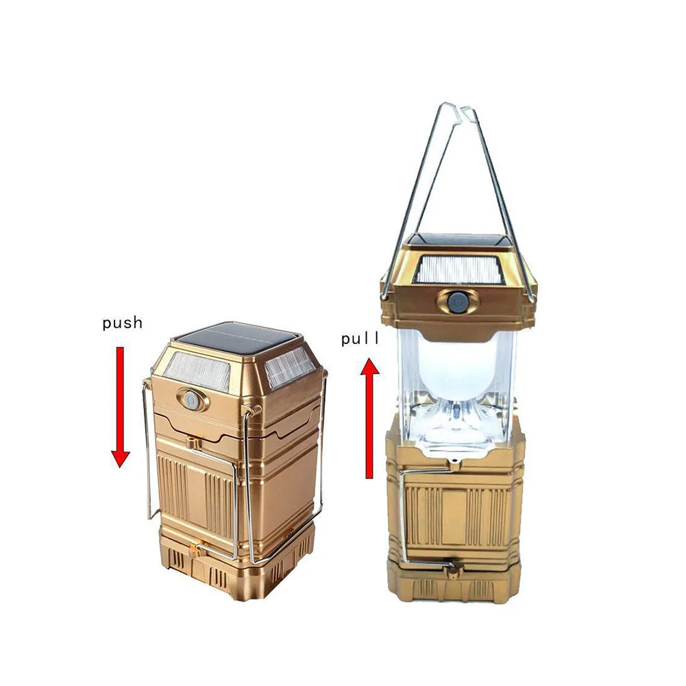 Portable Lantern Telescopic Torch Lamp USB Rechargeable Camping Light Power Bank Emergency Solar Lights Tent Lamp for Outdoor