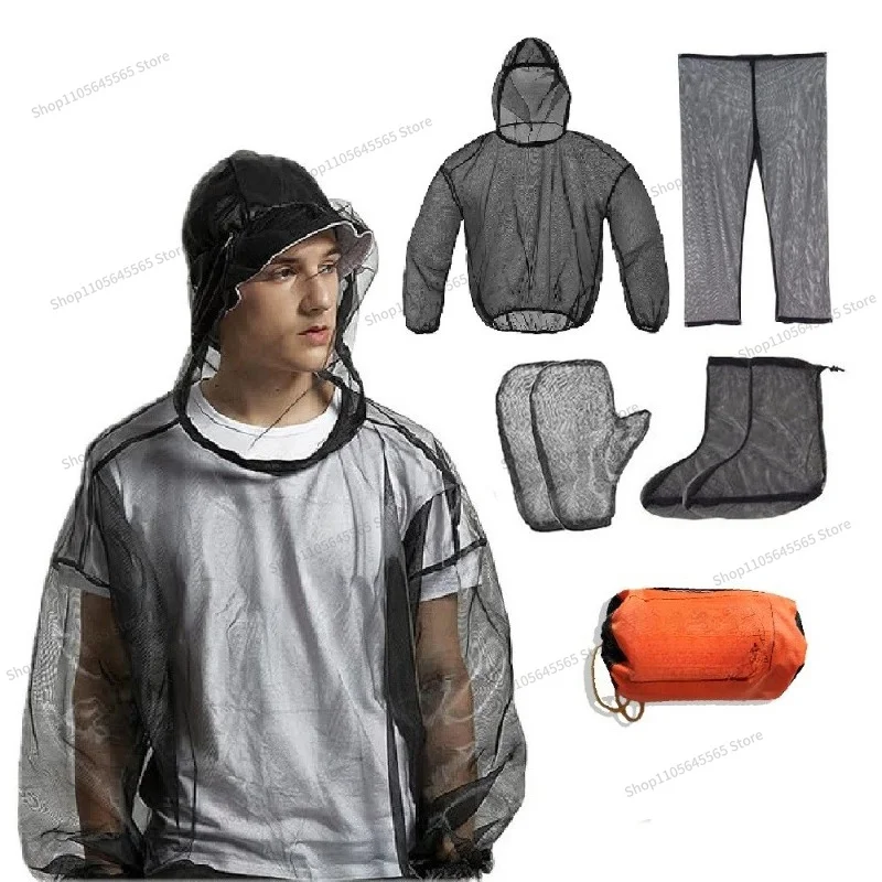 For summer mosquito net suit outdoor camping mosquito jacket wild fishing adventure mesh suit mosquito repellent