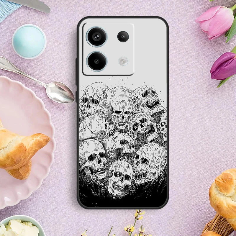 Gothic Fashion Skull Case For Xiaomi Redmi Note 12 11 9 10 13 Pro Plus 9S 10S 11S 12S Redmi 12 10 C 9C 13C Cover