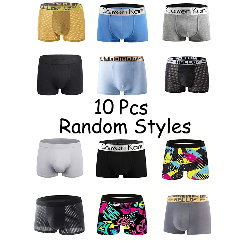 

10 Pcs Random Style Men's Underwear Random Style Men's Underwear More Different Styles Of Triangle Pants and Boxing Underwear