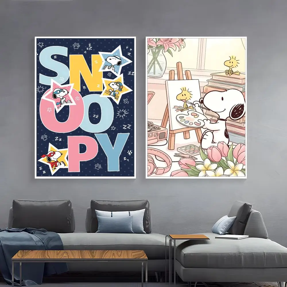 Cartoon Dog Snoopys Poster Paper Print Home Living Room Bedroom Entrance Bar Cafe Art Painting Decoration