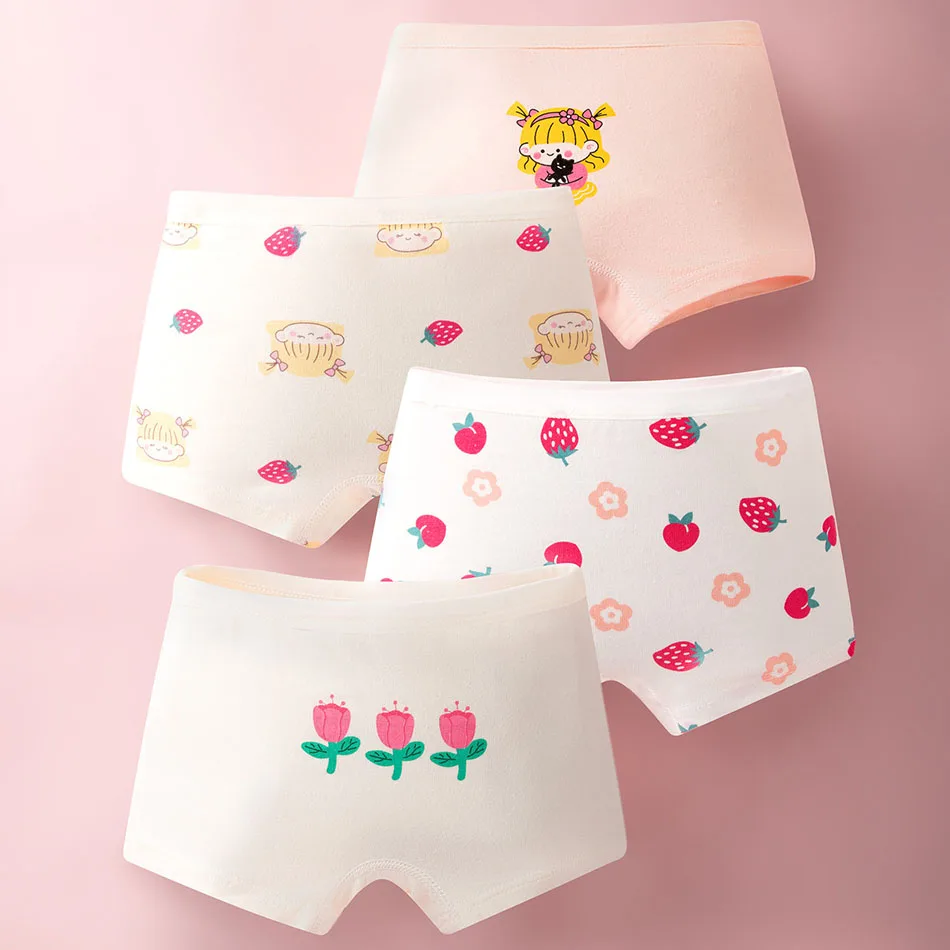 Cute Cartoon Pattern and Safety A Class Cotton Girls Panties Anti Flashing Design Suitable Children Summer and School Daily Wear