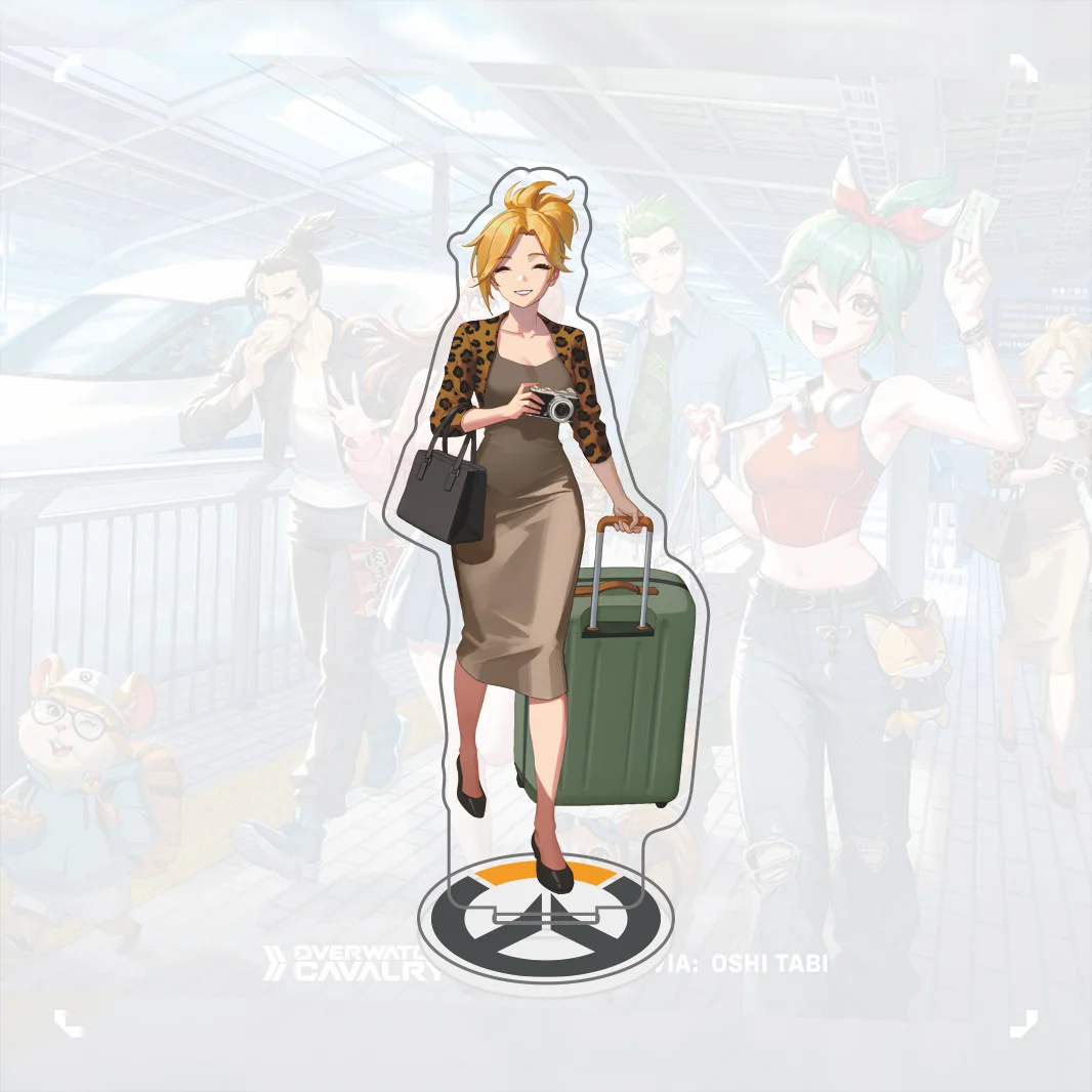 Overwatch Collab Exclusive Acrylic Stand, DVa Kiriko Mercy Genji Anime Figure Standee, Game Desk Decor Limited New Keychain view 5