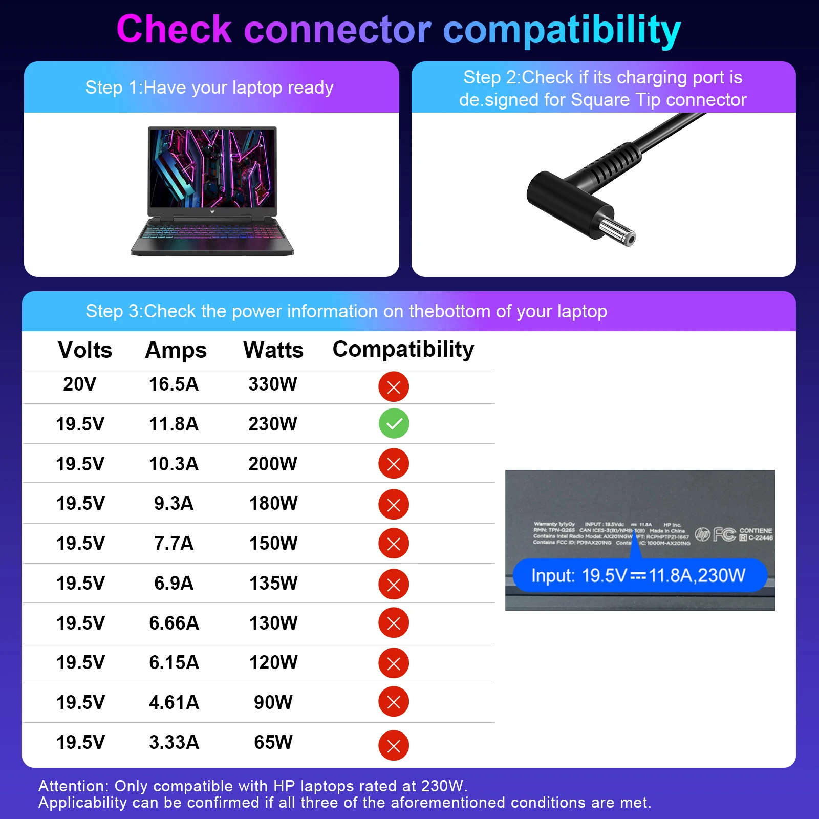 Зарядное устройство GaN мощностью 330 Вт для ноутбука, переходник кабеля XT60 на постоянный ток, для Lenovo, ASUS, Dell, Alienware, HP, Acer, MSI, Razer, Xiaomi, Hussee