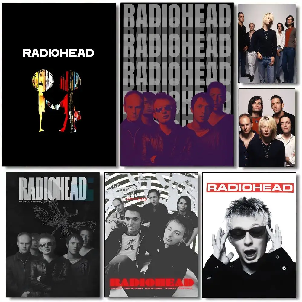 Classic Hot R-Radiohead Band Poster Self Adhesive Wall Art Decor for Bedroom Living Room Office Home Decor Gift