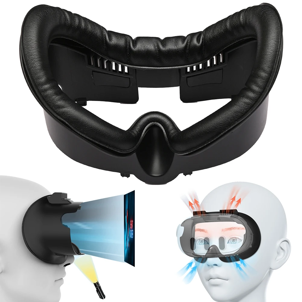 3 في 1 قناع الوجه غطاء تنفس وسادة الوجه وسادة Sweatproof بولي Leather الجلود نسيج الحرير الجليد استبدال رغوة الوسادة ل ميتا كويست 3