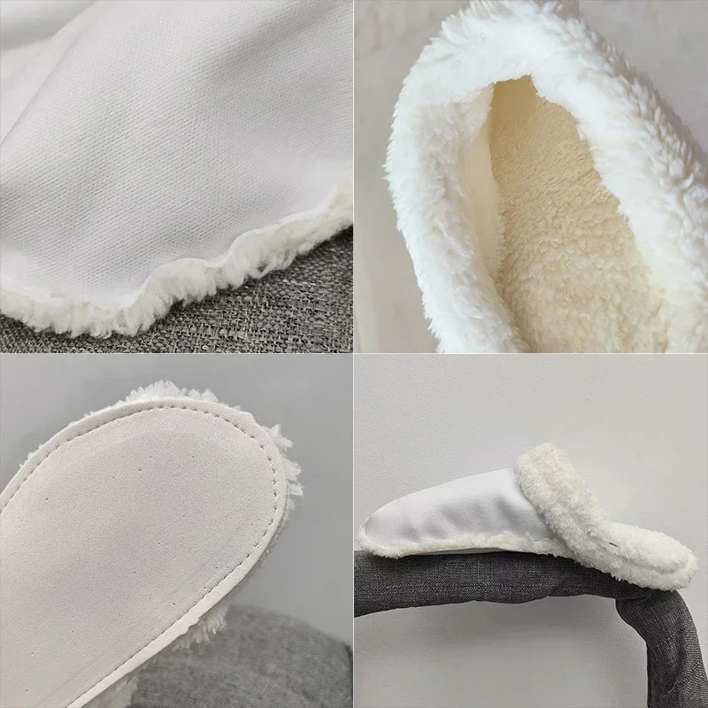 1 Pair Winter Warm Shoe Cover Inserts Replacement Fur Insoles Removable Soft Thickened Shoes Liners Plush Cover Accessories