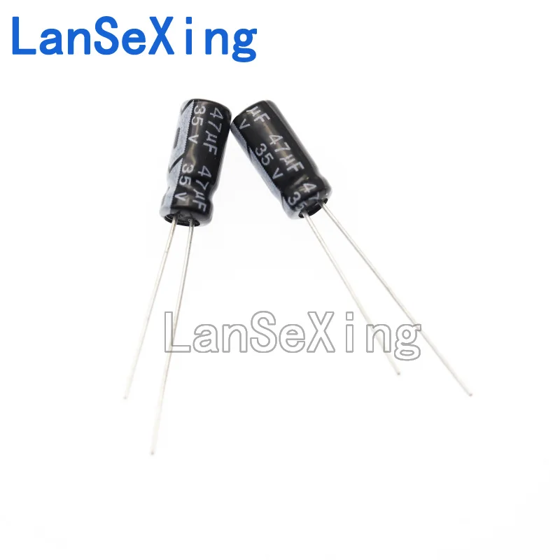 Capacitor eletrolítico de alumínio, volume de componentes em linha, 5x11mm, 35V, 47UF, 35V