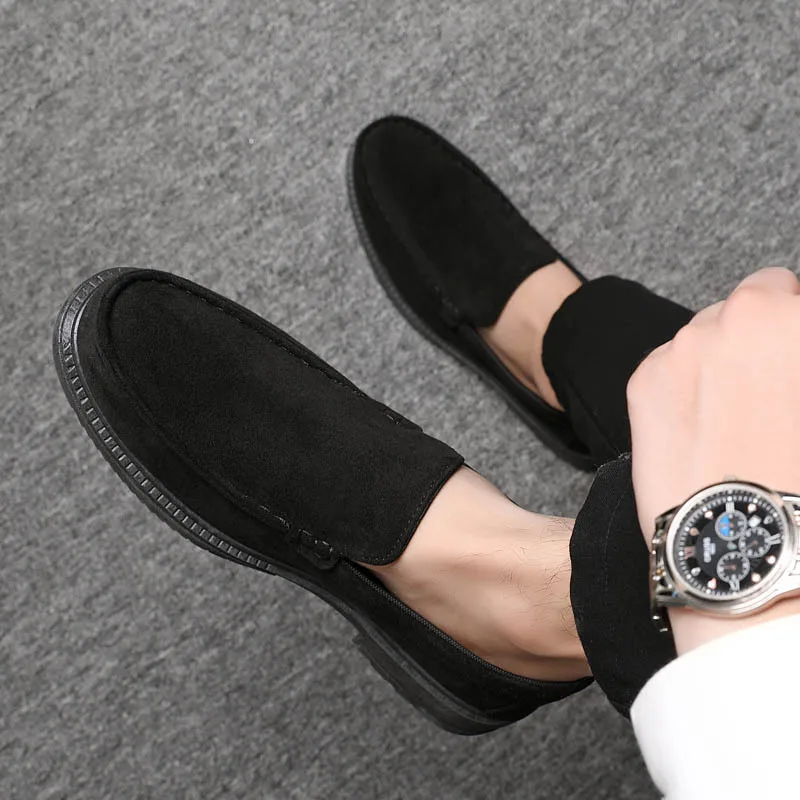 Suede Leather Men's Casual Shoes All-match Loafers Elegantes Moccasins Breathable Slip on Flats Leisure Walk Male Driving Shoes