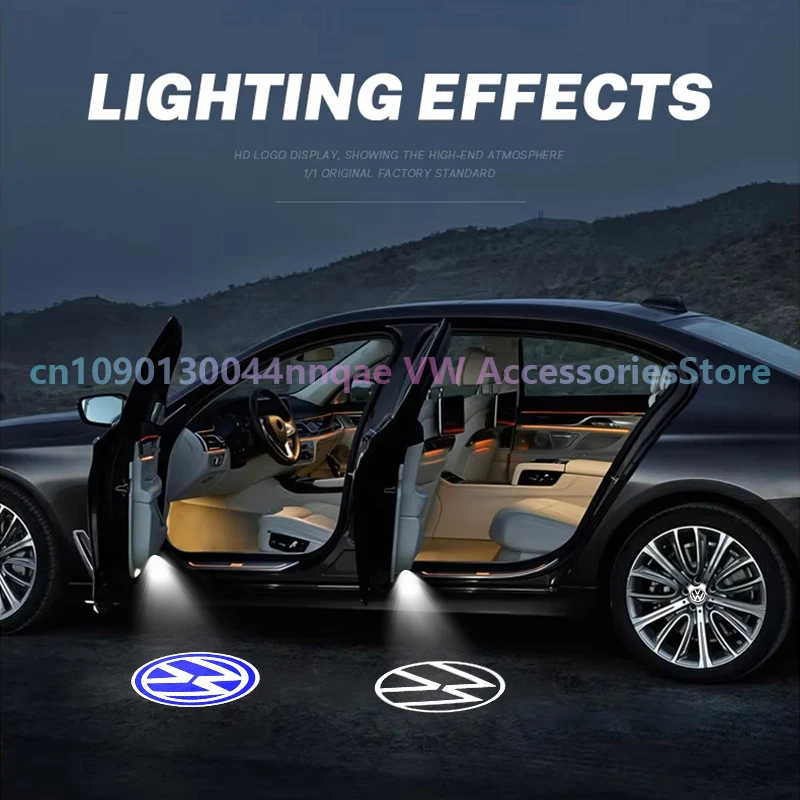 2 PCS 3D LED Door Welcome Light car Laser Projector Logo Night Light for Volkswagen Golf Sagitar Fidion Touareg Passat B8 Tiguan