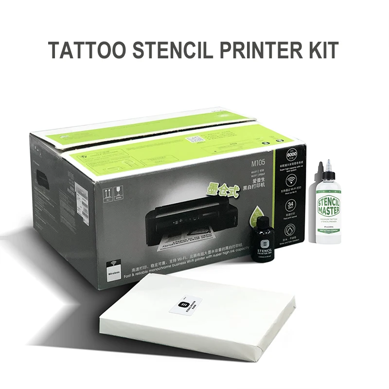 Tattoo Stencil Print Kit Include Inkjet Printer Tracing Paper Printing Ink Stencil Master Transfer Solution Wifi Connection