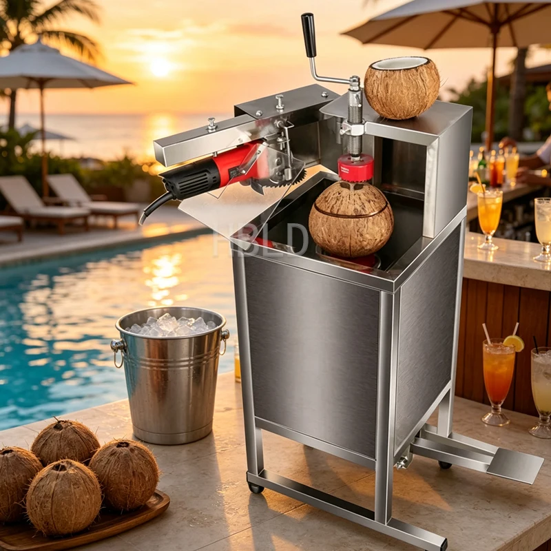 Green Coconut Opener Multi-Functional Shell Cutting Machine Commercial Grade Kitchen Tool for Efficient Coconut Slicing