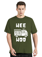 Funny Wee Woo Fire Truck Firefighter Emergency Response T-shirt Men Fashion Casual Tshirt Cotton Loose Oversized T Shirt Tees