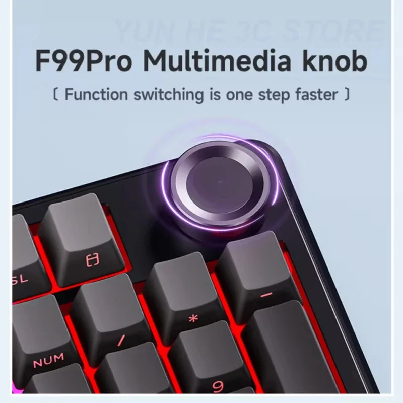 Imagem -04 - Aula F99 Pro Teclado Mecânico 98 Teclas Bluetooth Modo sem Fio Rgb Teclado Permutável Quente Personalizado Acessórios de Jogos para pc