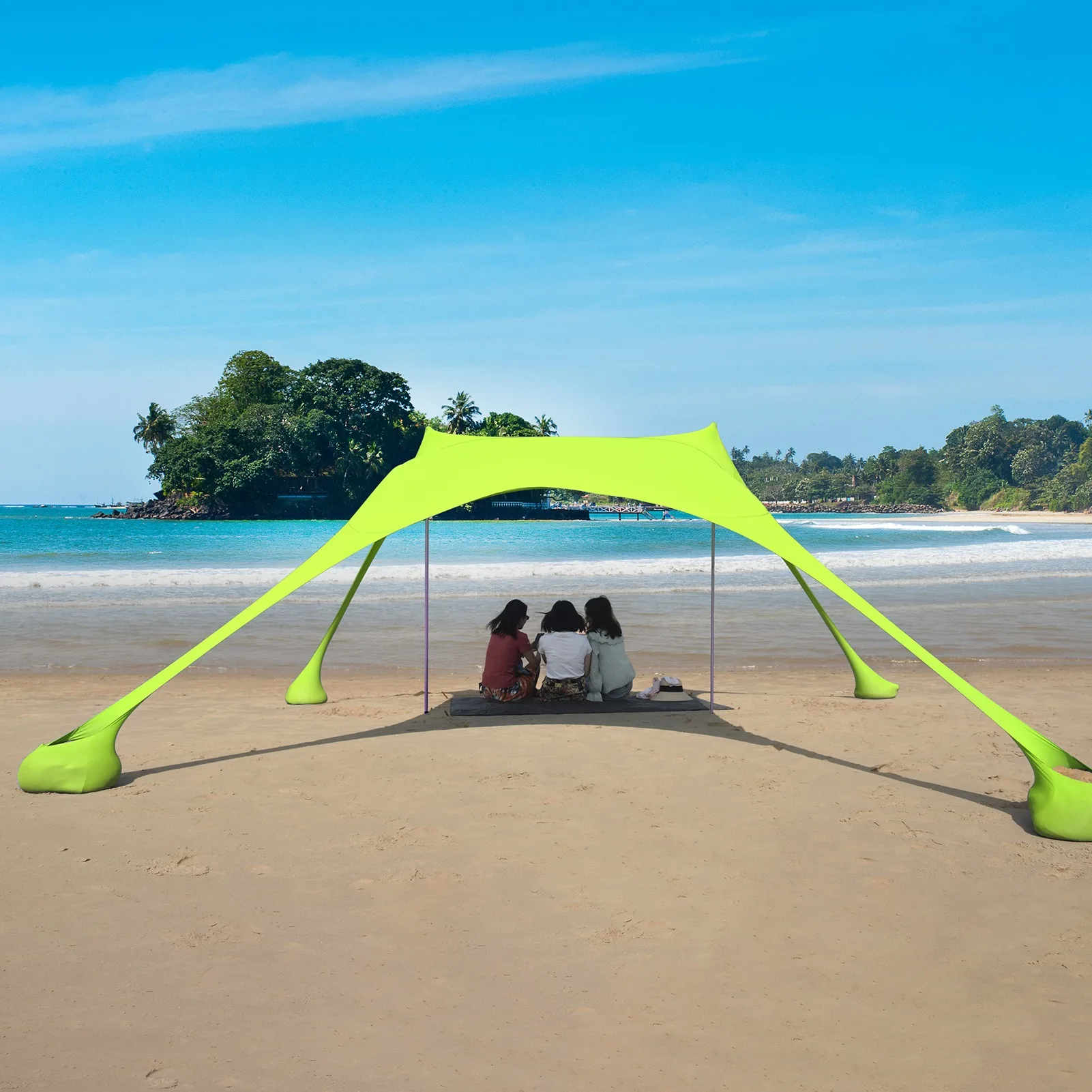 

Beach Sun shade 3-4 people UV Resistant Camp bed Tent Sun Shelter Canopy garden house with storage bag for camping fishing