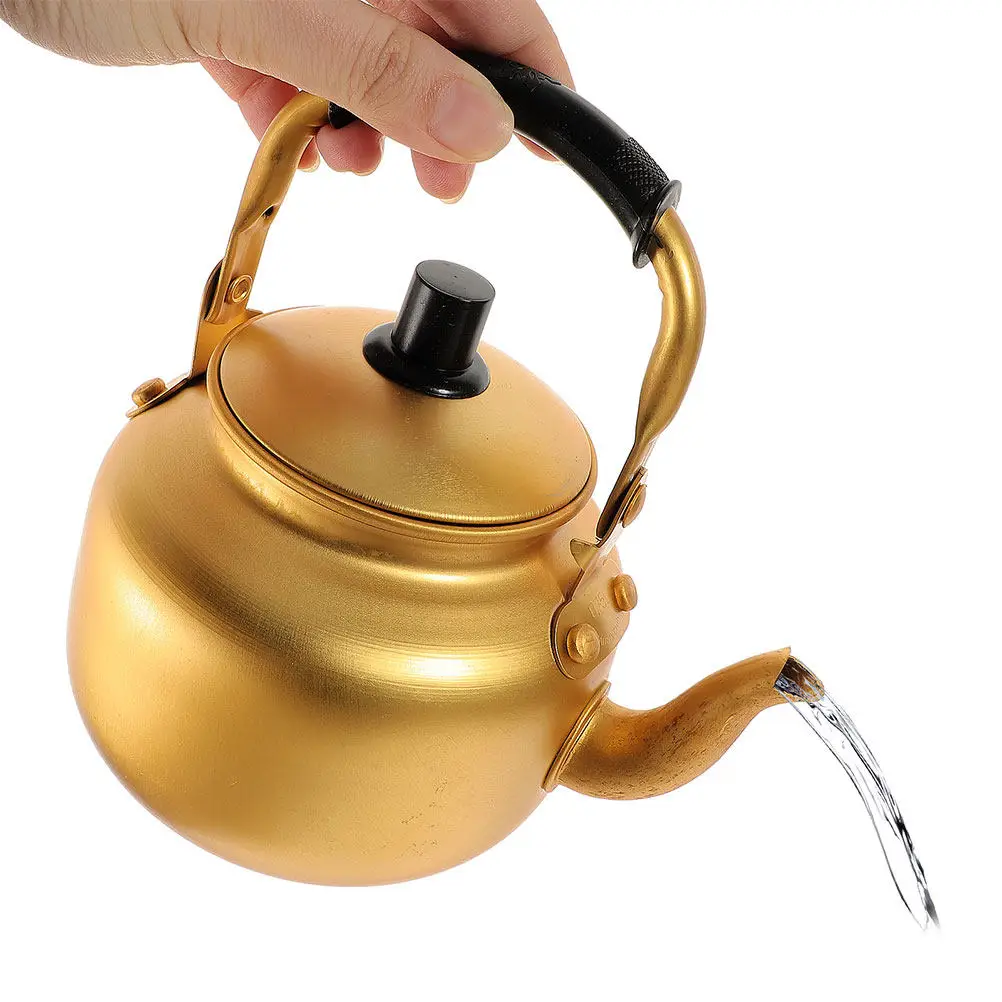 Aluminum Small Tea Kettle with Non Deformable Hardness Design Fast Boiling Stovetop Water Kettle for Household Tea Table Retro