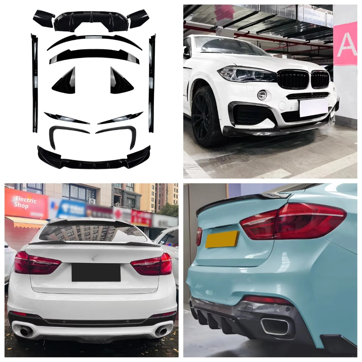 Dream Garage Front Lip Spoiler Canard Rear Diffuser Louver Kit For M Sport X6 F16 2015-2019 1 Year Warranty OEM Retrofit Car